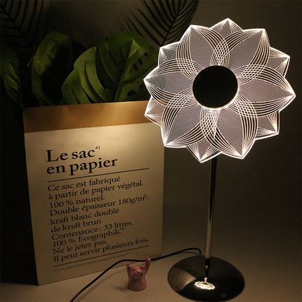 Lampe de table décorative à LED moderne en forme de fleur pour la chambre et la décoration intérieure