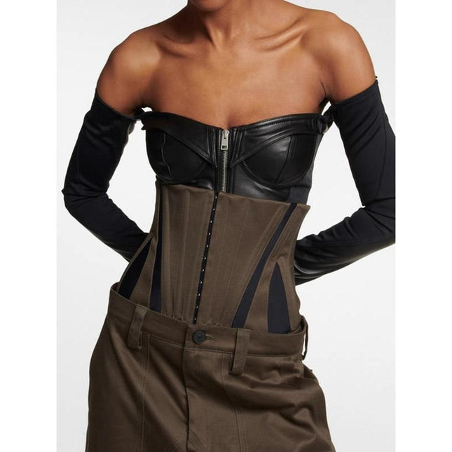 Pantalon cargo slim contrasté avec ceinture amovible