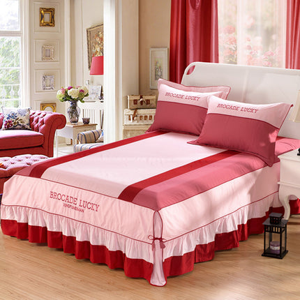 Solid color cotton bed skirt set of four - Wnkrs