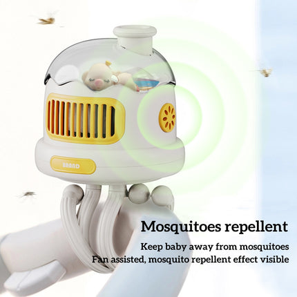 Ventilador para cochecito repelente de mosquitos portátil y recargable por USB