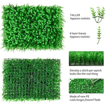 12pcs Artificial Mat Panel Wall Hedge Decor - Wnkrs