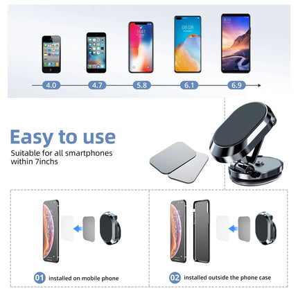 Universal 360° Rotatable Blue Car Air Vent Magnetic Phone Mount for 4-6" Devices - Wnkrs