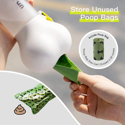 2-in-1 Portable Dog Water Bottle & Food Feeder with Bag Dispenser - Wnkrs