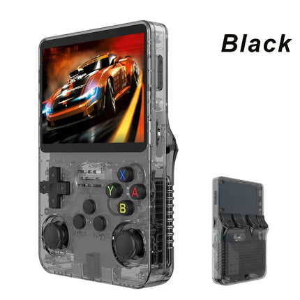 Console de jeux vidéo portable rétro avec écran IPS de 3,5 pouces et système Linux de 64 Go R35s Pro