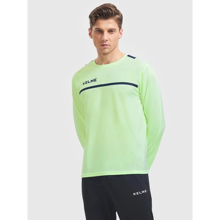 Camiseta de entrenamiento de fútbol de manga larga para hombre: camiseta deportiva transpirable para correr