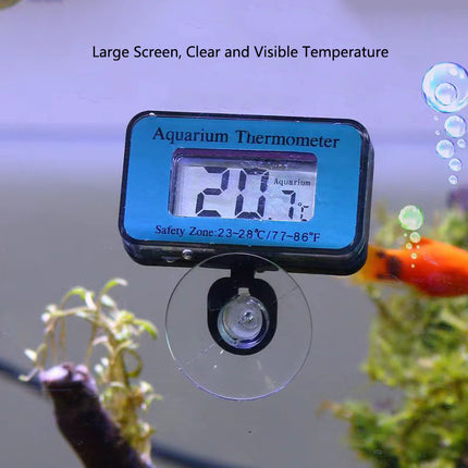 Termómetro digital LCD sumergible para acuarios, resistente al agua, para peceras