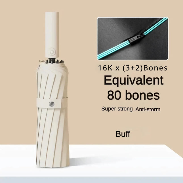 Ultra-Resilient 80-Bone Automatic Folding Umbrella