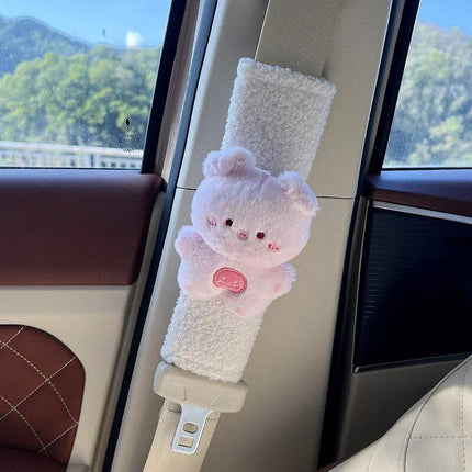 Plush Doll Rabbit Bear Car Seat Belt Shoulder Cover - Wnkrs