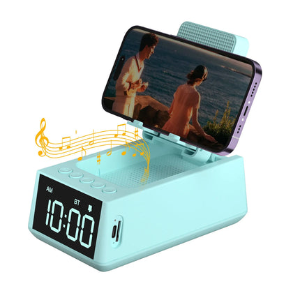 Foldable Bluetooth Speaker Stand with Alarm Clock