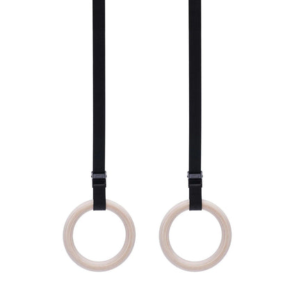 Double Circle Wood Gymnastics Rings with Quick Adjust Straps - Wnkrs