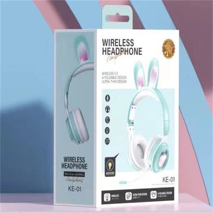 LED Bluetooth Rabbit Ear Headphones with Noise-Reduction Mic & TF Card Support - Wnkrs