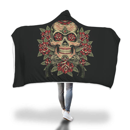 Hooded Blanket Cloak 3D Digital Printing Nap Blanket Skull - Wnkrs