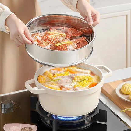 Aluminum Die-cast Non-stick Enamel Stockpot With Lid - Wnkrs