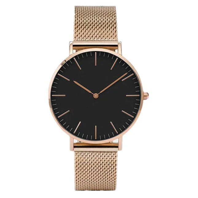 Reloj de pulsera de lujo para mujer en oro rosa: reloj elegante