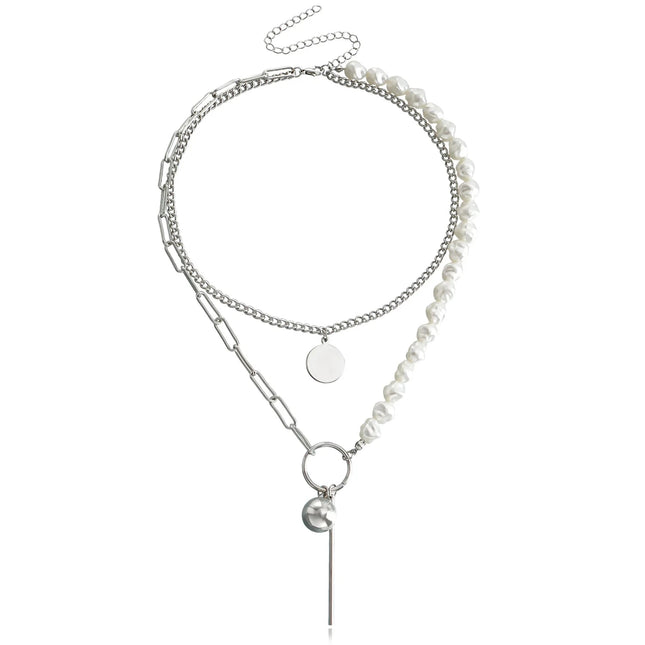 Collar con colgante de corazón y cruz de moda para mujer: elegante accesorio para suéter