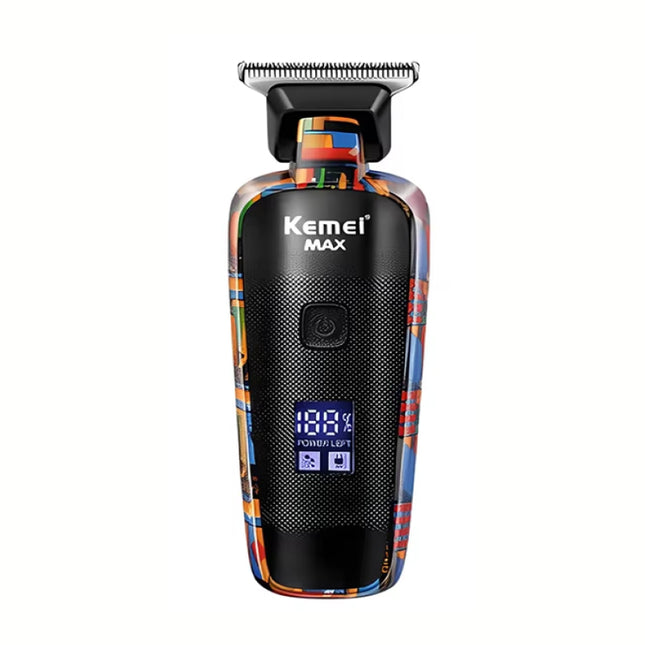 Cortadora de pelo eléctrica profesional para hombre con pantalla digital y diseño de grafiti