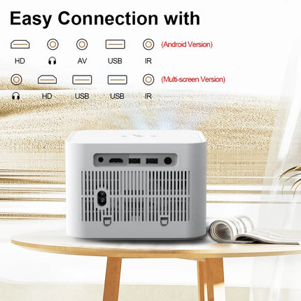 HD 1080P 4K Video Portable Projector with 5G WIFI & Android