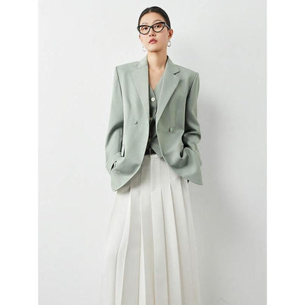 Blazer croisé vert élégant