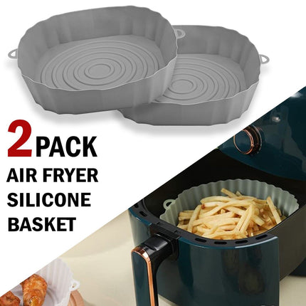 2 PCS Air Fryer Silicone Liners Reusable Air Fryer Silicone Pot Baking Tray Mat - Wnkrs