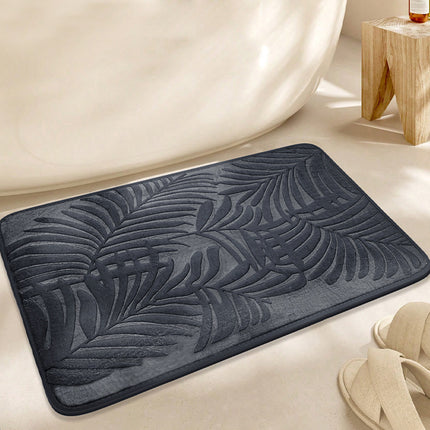 Tapis de bain en mousse à mémoire de forme à motif de feuilles