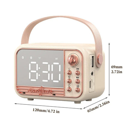 Retro-Style Portable HiFi Wireless Speaker with Alarm Clock and Stereo Sound - Wnkrs