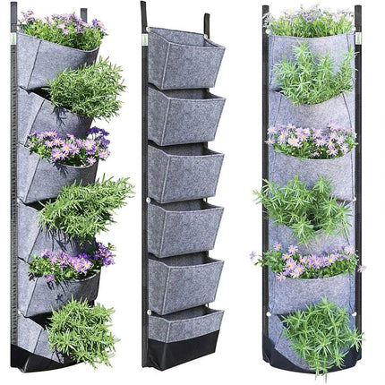 Wall-Mounted 6-Pocket Vertical Garden Planter – Perfect for Home Gardens - Wnkrs