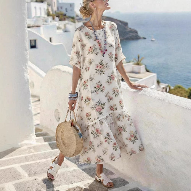 Robe longue imprimée numérique pour femme