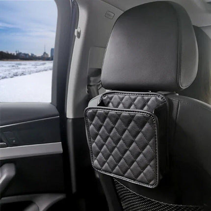 Luxury Leather Car Seat Back Organizer with Phone and Umbrella Holder - Wnkrs