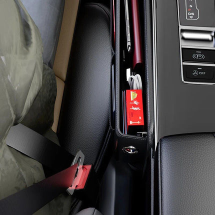 Luxury Leather Car Seat Gap Organizer - Sleek Console Side Pocket Storage - Wnkrs