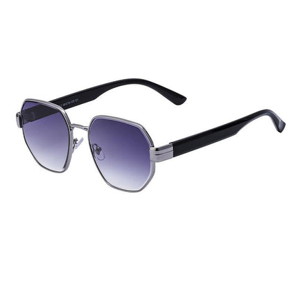 Gafas de sol poligonales vintage de lujo para mujer