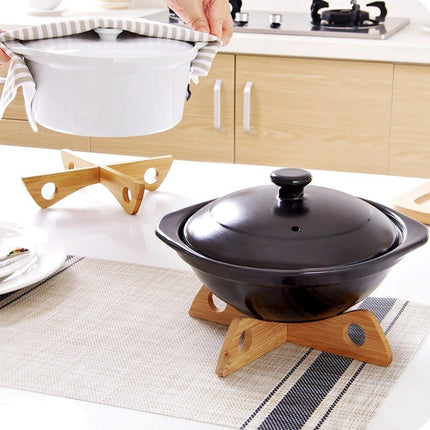 Classic Wooden Pot Trivet - Heat Resistant and Detachable Kitchen Table Mat - Wnkrs