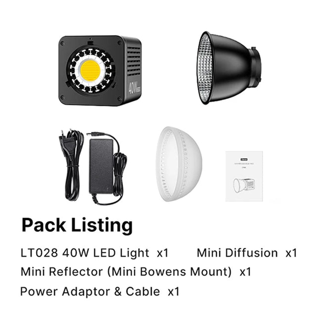 Luz de video COB ultracompacta de 40 W: su solución de iluminación definitiva