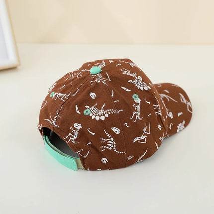 Gorra de béisbol ajustable con estampado de dinosaurios para niños