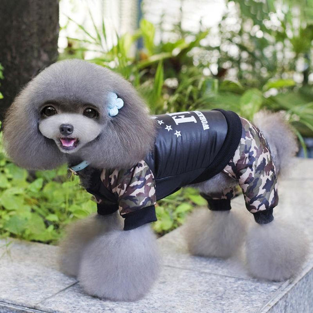 Chaqueta de camuflaje de invierno para mascotas