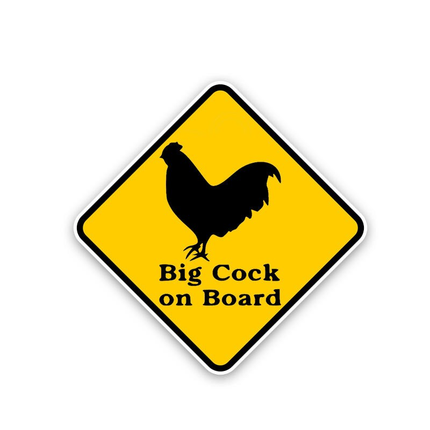 Cute "Big Cock On Board" Car Decal - 13x13cm PVC Sticker - Wnkrs