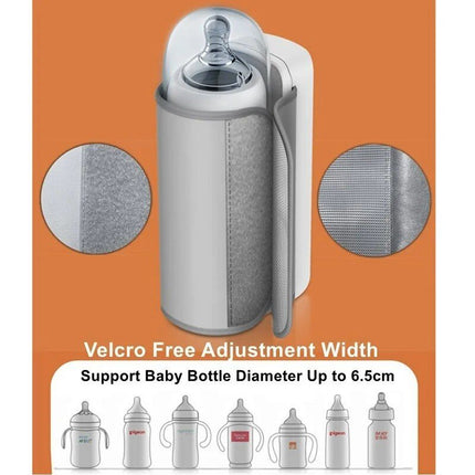 Portable 6-Level Adjustable Baby Bottle Warmer with Temperature Display and Night Light - Wnkrs