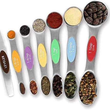 7-Piece Magnetic Stainless Steel Measuring Spoon Set - Wnkrs