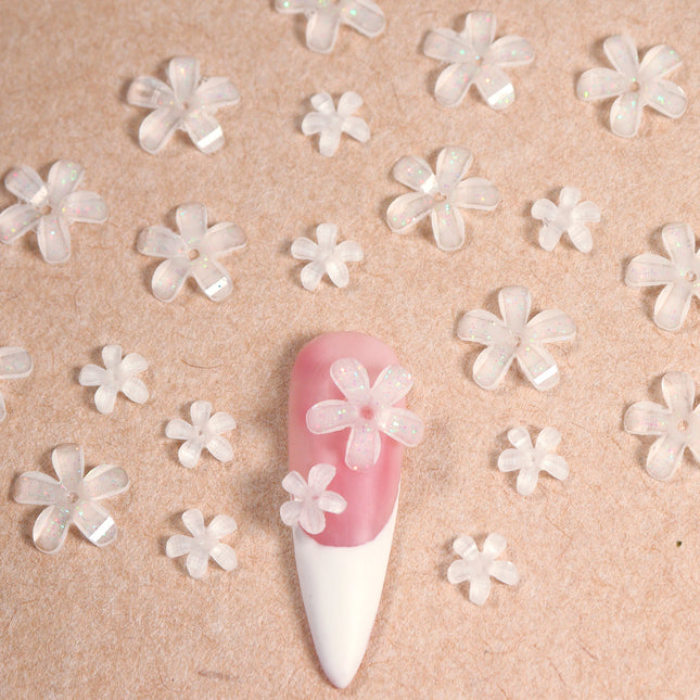 Adornos para uñas con diseño de flores en 3D