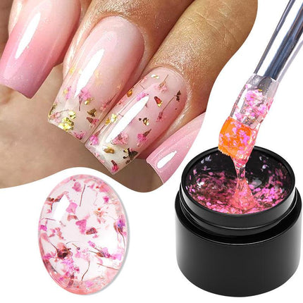 Vernis à ongles en gel à fleurs séchées