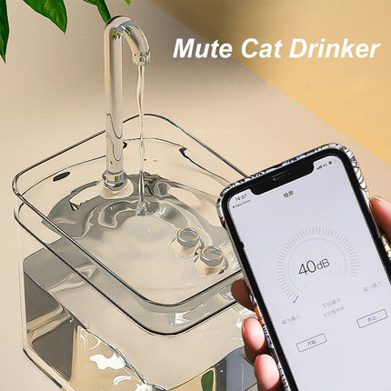 USB-Powered Transparent Pet Water Fountain with Auto Filter - Wnkrs