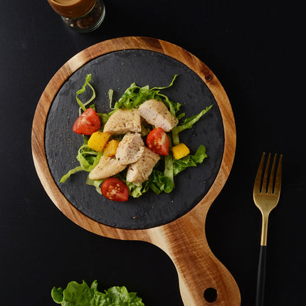 Black Wood Pizza Dish Wooden Plate - Wnkrs