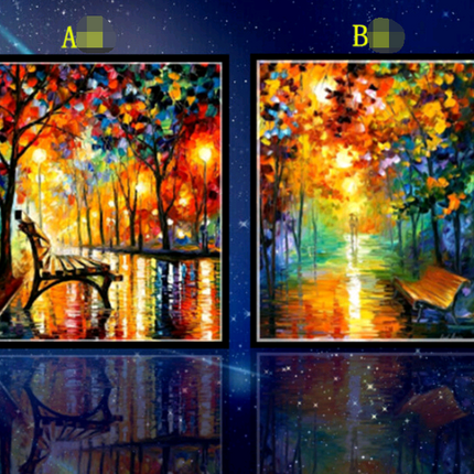 Diamond Painting Square Full Diamond Brick Painting New Living Room Landscape Diamond Cross  Ight View Rainy Night Street Scene - Wnkrs