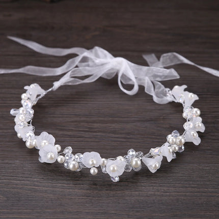 Couronne de serre-tête en forme de fleur et de feuille de perles – Postiche de mariage élégant