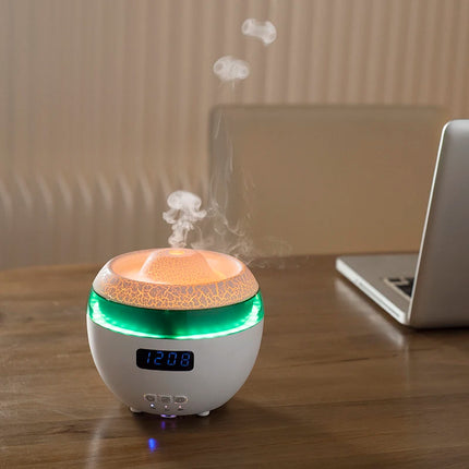 Difusor de aroma con control remoto multifuncional y humidificador dinámico con lámpara de llama RGB