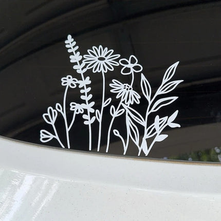 Autocollants en vinyle pour voiture avec fleurs sauvages