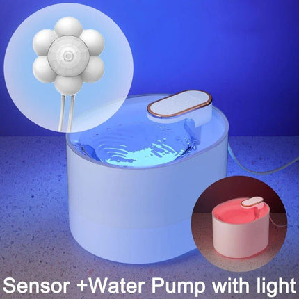 3L Smart Cat Water Fountain with Motion Sensor & LED Light - Wnkrs