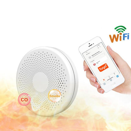 Détecteur de fumée et de monoxyde de carbone intelligent 2 en 1 avec WiFi