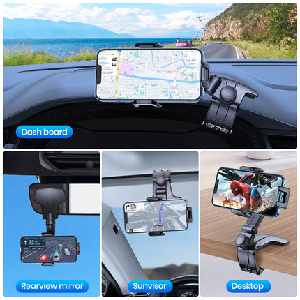 Support de téléphone pour tableau de bord de voiture, support GPS à une main pour une conduite en toute sécurité