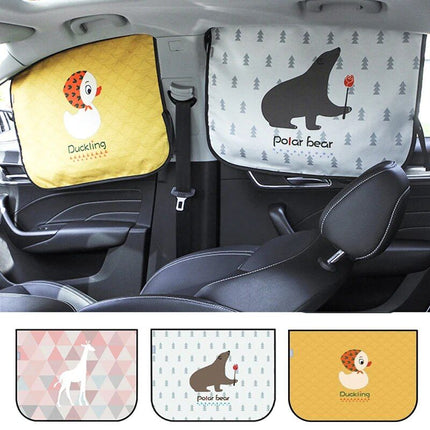 Universal Magnetic Car Sun Shade with Cute Cartoon Styling - Wnkrs