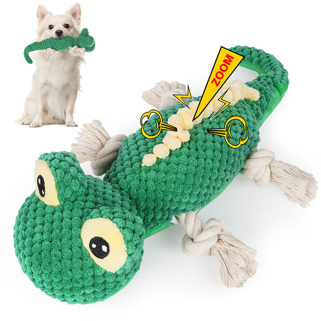 Jouet couineur en peluche pour chien en forme de lézard